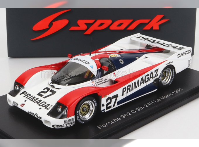 PORSCHE 962c 3.0l Turbo Team Obermaier Racing №27 24h Le Mans (1990) J.Lassig - P.Yver - O.Altenbach, white red