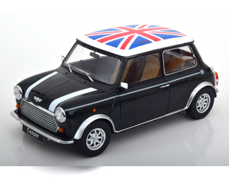 MINI Cooper RHD, dark green-metallic white Union Jack