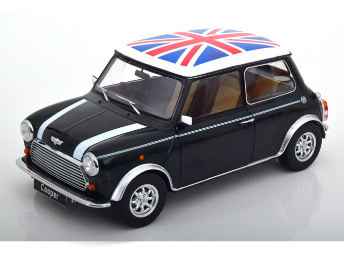 MINI Cooper RHD, dark green-metallic white Union Jack