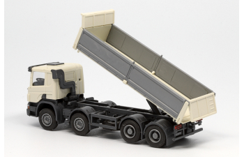 SCANIA P 8х4 самосвал с стальными бортами, слоновая кость/серебряный