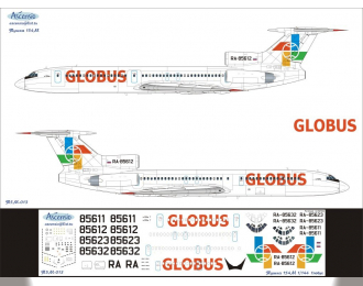 Декаль на самолет тушка-154М (Глобс)