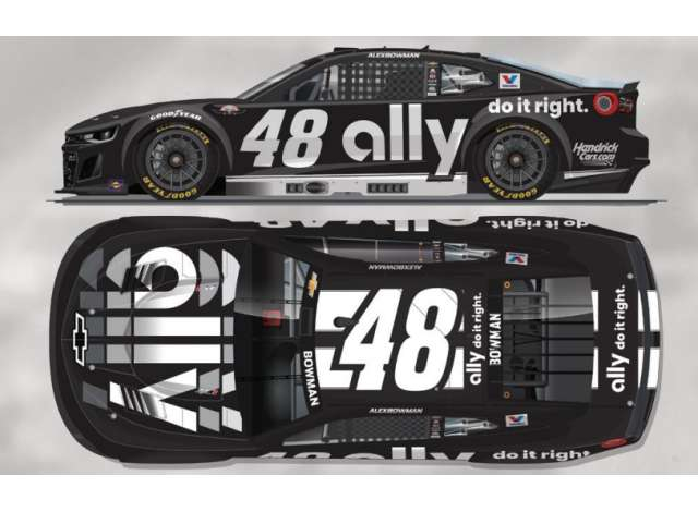 Chevrolet #48 Alex Bowman *Ally*, black/white 2025