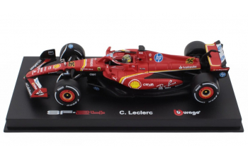 FERRARI F1 Sf-24 Team Scuderia Ferrari №16 Winner Italy Monza Gp (2024) Charles Leclerc - With Pilot And Showcase, Red White Black