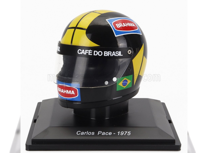 HELMET F1 Casco - Brabham Bt44 Team Martini Racing N8 Season (1975) Carlos Pace, Black Yellow