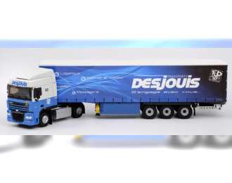 DAF XF105.460 Space Cab Tautliner «Transports Desjouis», blue