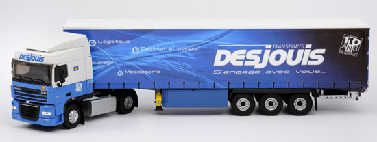 DAF XF105.460 Space Cab Tautliner «Transports Desjouis», blue