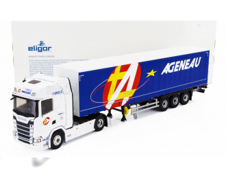 SCANIA S500 Truck Semi-frigo Ageneau Transports (2020), White Blue