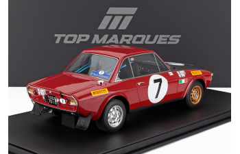 LANCIA Fulvia Hf 1600 Coupe (night Version) №7 2nd Rally Acropolis (1972) Simo Lampinen - Bo Reinicke - Con Vetrina - With Showcase, Red Black