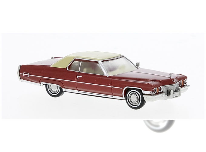 CADILLAC Coupe deVille (1972), dark red/beige