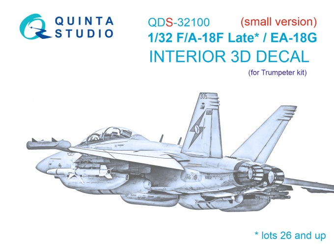 3D Декаль интерьера кабины F/A-18F late / EA-18G (Trumpeter) (малая версия)