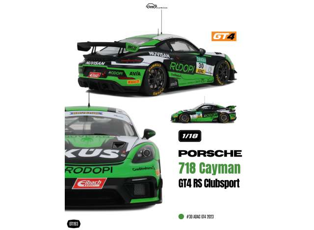 PORSCHE Cayman 718 GT4 RS Clubsport #30 (2023), green/black