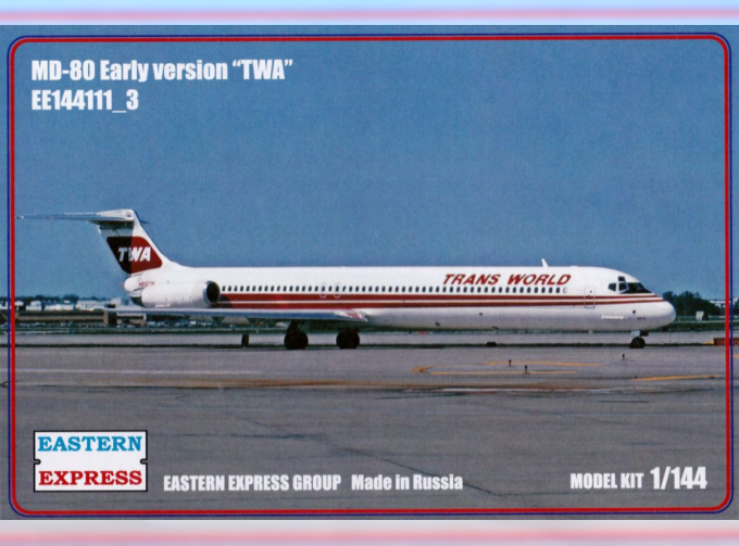 Сборная модель Пассажирский самолет McDonnell Douglas MD-80 ранний (TWA)