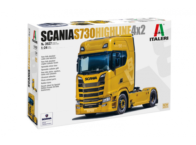 Сборная модель SCANIA S730 V8 Highline Tractor Truck 4x2 2-assi 2017