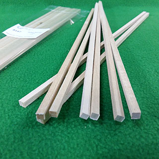 Рейки 5х5 мм - длина 300 мм - липа - 8 шт