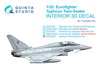 3D Декаль Внутренний переплет остекления и дополнения для Eurofighter Typhoon EF-2000B/2000T Двухместный (Trumpeter)