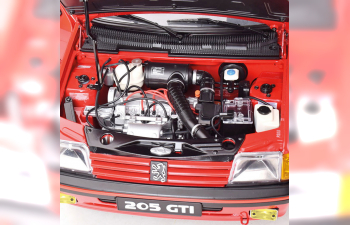 Сборная модель PEUGEOT 205 1.9 GTI KIT with 720 parts, mit Beleuchtung und Soundfunktion, red