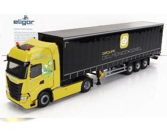 IVECO FIAT S-way 570 Truck Telonato Delmonico Dorel Transports (2021), Yellow Black