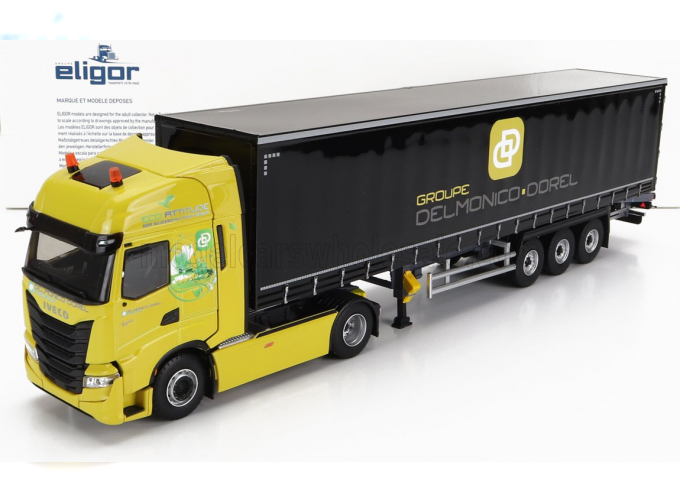 IVECO FIAT S-way 570 Truck Telonato Delmonico Dorel Transports (2021), Yellow Black