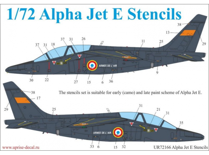 Декаль Alpha Jet E stencils+insignia