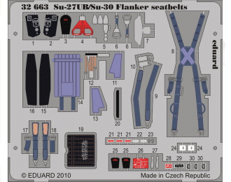 Фототравление привязные ремни Su-27UB/Su-30 Flanker seatbelts