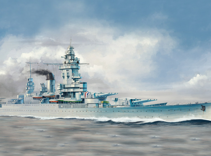 Сборная модель Корабль French Navy Strasbourg Battleship