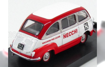 FIAT 600 MULTIPLA VEICOLO COMMERCIALE MACCHINE PER CUCIRE NECCHI (1960), WHITE RED