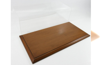 VETRINA DISPLAY BOX Molsheim Base In Legno - Wood Mahogany Base - Lungh.lenght Cm 51 X Largh.width Cm 24 X Alt.height Cm 19 (altezza Interna 15.3 Cm ), Plastic Display