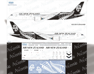 Декаль на самолёт боенг 787-9 (Air New Zealand(Black-White) )