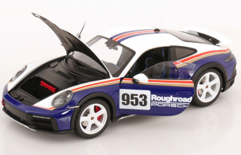 PORSCHE 911 992 №953 Rally Dakar Roughroads Coupe (2023), White Blue