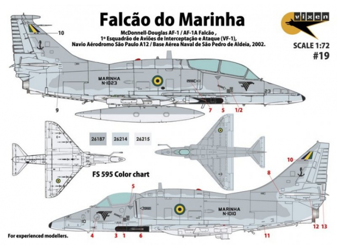 Декаль "Falc?o do Marinha" (Brazilian Navy AF-1 and AF-1A - both based on A-4M Skyhawk airframe)