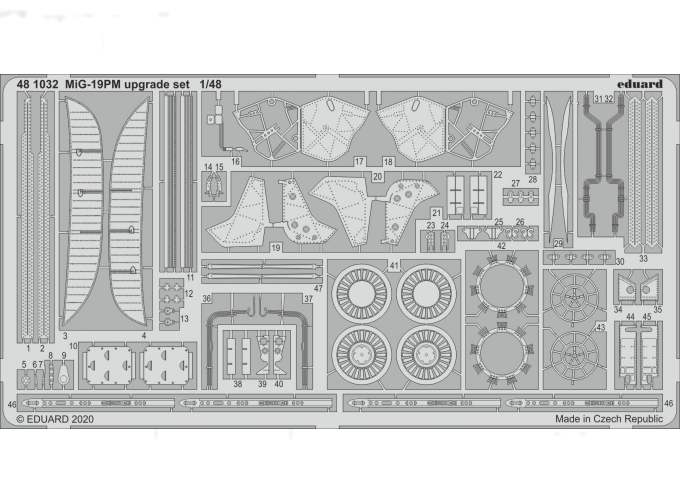 Фототравление для MiG-19PM upgrade set