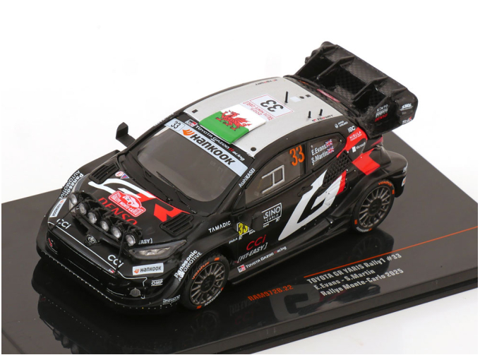 TOYOTA Yaris Gr Hybrid Rally1 Team Toyota Gazoo Racing Wrt (night Version) №33 2nd Rally Montecarlo (2025) Elfyn Evans- Scott Martin, Black