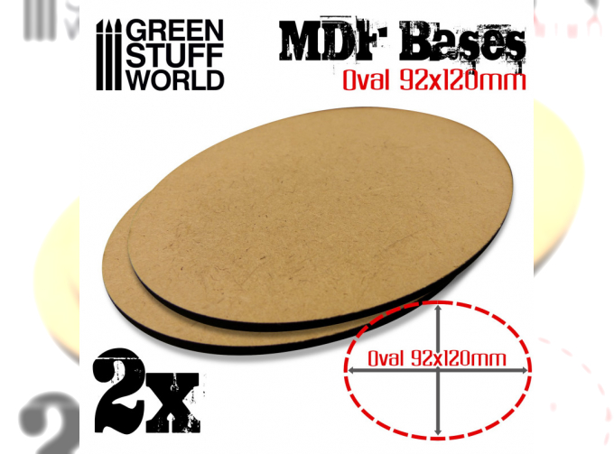 Овальное основание 92 x 120 мм / MDF Bases - Oval 92x120mm