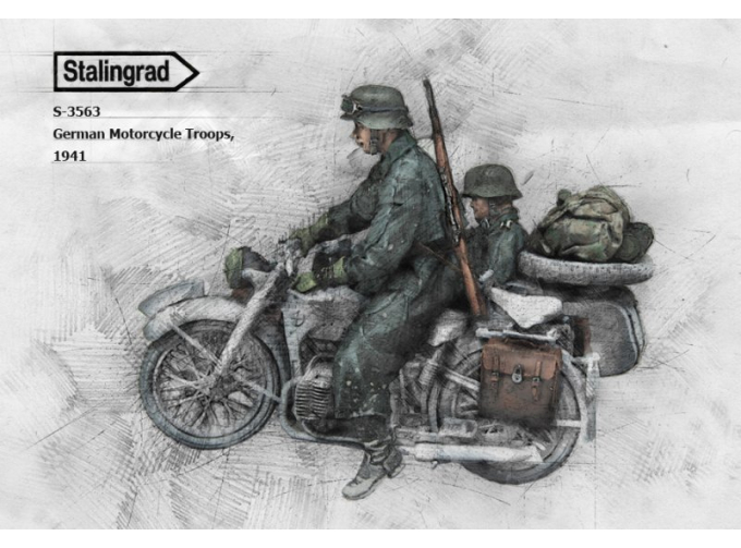 Сборная модель Фигура German Motorcycle Troops (2 fig.)