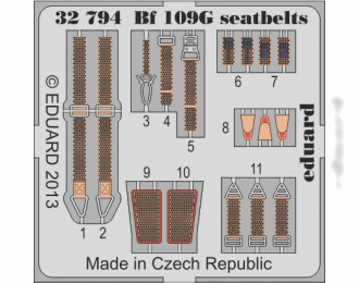 Цветное Фототравление для Bf 109G seatbelts