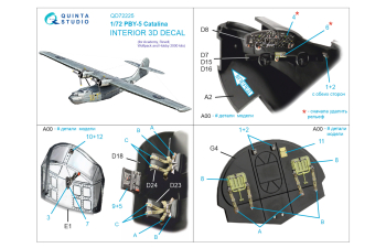 3D Декаль интерьера кабины PBY-5 Catalina (Academy)