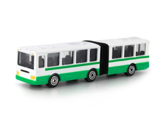 Автобус с резинкой 12см, зеленый/ белый