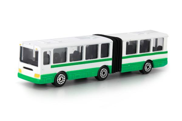 Автобус с резинкой 12см, зеленый/ белый