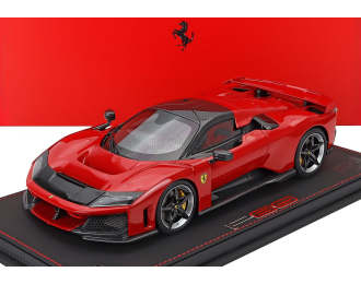 FERRARI F80 (2024) - Carbon Silver Rims - Con Vetrina - With Showcase, Rosso Corsa - Red Black
