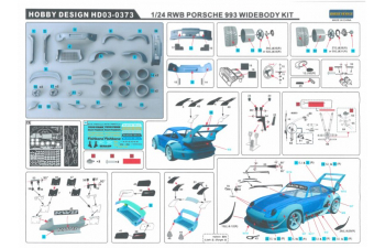 Конверсионный набор Rwb Porsche 993 Widebody Kit (Resin+PE+Decals)