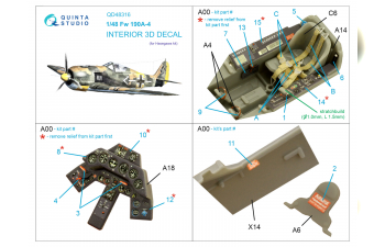 3D Декаль интерьера кабины Fw 190A-4 (Hasegawa)