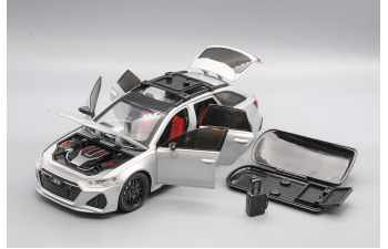 AUDI RS6 с багажным боксом, серебристый, 21 см