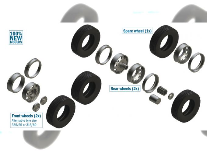 Сборная модель Диски и покрышки для европейских грузовиков