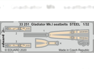 Фототравление для Gladiator Mk.I seatbelts стальные ремни