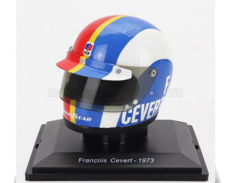 HELMET F1 Casco - Tyrrell 006 Team Elf Tyrrel N6 Season (1973) Francoise Cevert, White Blue Red Yellow