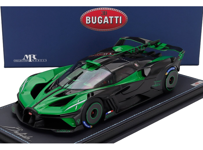 BUGATTI Bolide W16.4 8.0 Four-turbo 1850hp 500km/h (2020) - Con Vetrina - With Showcase, Verde Piper - Green Black