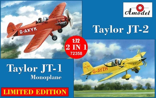 Сборная модель Экспериментальные самолёты Taylor JT-1 monoplane и Taylor JT-2
