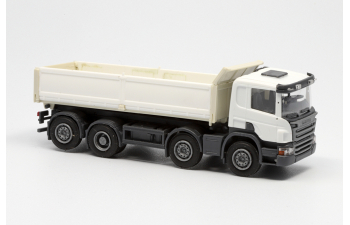 SCANIA P 8х2 самосвал с стальными бортами, белый/слоновая кость