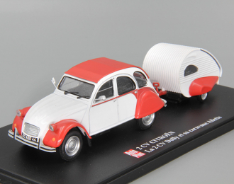 CITROEN 2CV Dolly et sa caravane Ailette, white / red