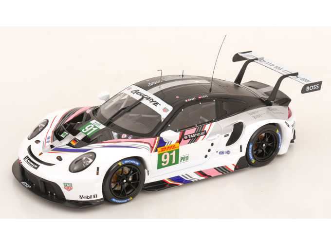 PORSCHE 911 Rsr-19 Goodbye Team Porsche Gt №91 Last Race Wec 8h Bahrain (2022) Gianmaria Bruni - Richard Lietz, White Black